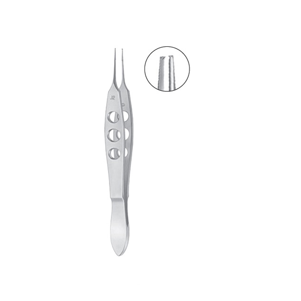 Bonn Forceps, 1 x 2 teeth, 0 Bonn Forceps, 1 x 2 teeth, 0.12mm, with tying platform, titanium